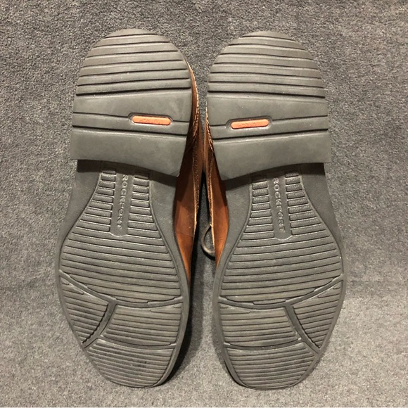 Rockport Oxford Shoes Mens 13 W Style Leader 2 Truffle Tan Leather Apron Toe - Picture 7 of 9